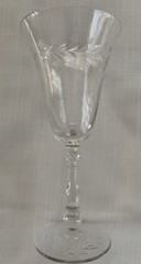 Crystal Stemware by Reizart (Pattern is Doria) Cut Plant Design, 7 pieces total