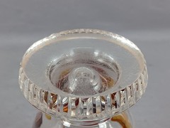 Czech Bohemian Ruby & Amber Flashed & Cut Crystal Art Deco Spa / Tumbler Glass