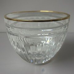 Set of Waterford Crystal Hanover Gold Open Sugar Bowl & Creamer Gold Trim