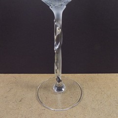 Spiegelau Crystal Wine Glass Tulip Shape Etched Petals Frosted Stem 8-5/8″ Tall