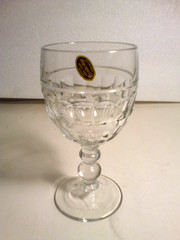 Cambridge Wine Glass Cear Cubist Dimpled 6 1/2» H x 3» Made In The USA!