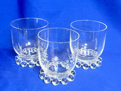 Imperial glass Candlewick pattern set of 3 old fashion tumblers