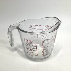 Anchor Hocking Glass Measuring Cup 2 Cup D Handle #698 Red Lettering