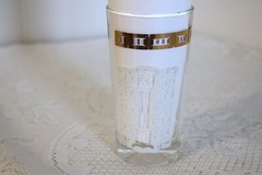 GRANDFATHER CLOCK ROMAN NUMERALS WHITE GOLD 10 oz 5 1/8″ Water Glasses Tumblers