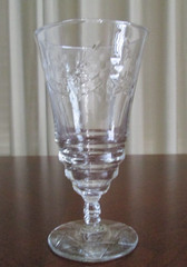 Lot of 7-Vtg Libbey Rock Sharpe Arctic Rose Iced Tea/Water Goblets, 3005 – 1940s