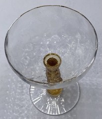 HTF RARE Morgantown Glass For Trader Vic’s Amber Tiki Stem Optic Bowl 5 1/4”