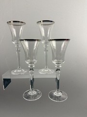 Mikasa Jamestown Platinum Trim Crystal Iced Tea Glasses Set of 4 Clear