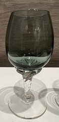 Vintage 1960s Shot Glasses Swirl Stem Cordial Glass Smoke Gray 4.25” Tall