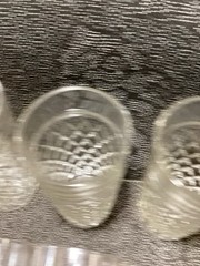 VTG Retro Clear Quilted Diamond Point Glasses Tumblers Set Of 6 Anchor Hocking