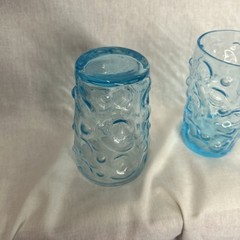 Bryce El Rancho Cerulean Blue Juice Glasses Set of 4 MCM 50-60’s Textured Rare!