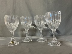 Set of 4 ~ Mikasa «PARK LANE» Crystal Water Goblets ~ 6 7/8″ T Germany Exc Cond