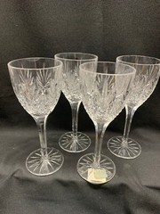4 MIKASA COVENT GARDEN CRYSTAL WINE GLASSES NEW 7 1/2″ TALL