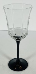 Vintage Luminarc Octime Black Stem Wine Glass