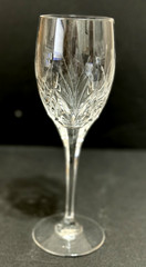 Mikasa Petit Points Wine/Water Cut Crystal 9″h Hex Stem 8oz Germany Single Glass