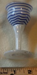 3 1/4″ Tall Kosta Boda Ulrica Hydman-Vallien White & Blue swirl Mini Goblet