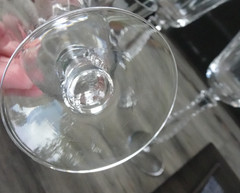 Set of 4 Fostoria Glass Optic Silver Flutes Water Juice Goblets 6037 Stemware