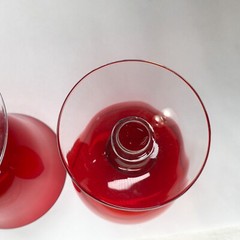 Lenox Holiday Gems Ruby Red Glass Goblets Lot Of 3 Mis-Matched Vintage Goblets.