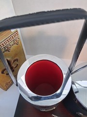 Japanese Heraldic Crest Bar Set w/Rare Red Liners; 3 Pc Set! Bucket/Cooler/tongs