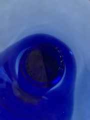 Vintage Luminarc France Cobalt Blue Wine Ice Tea Drinking Glass Set of 3 Signed