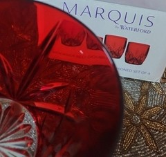 Marquis by Waterford BROOKSIDE Red Set of 3 Double Old Fashioned Glasses