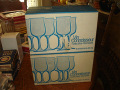 2 Full Boxes (16) Libbey Vin Connoisseur Dusky Blue Stemware 8 Oz. 6 & 1/2″