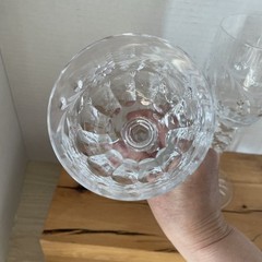 Set 2 Miller Rogaska Country Garden Water Goblets Cut Glass Crystal Clear 8 3/4”