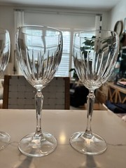 6 Schott-Zweisel ~ CEREMONY 7-7/8″ WINE GLASSES (8 Ounce) VERTICAL CUT 1991-1993