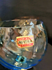 Handblown Brandy Goblet Romania Avitra Multicolored Twisted 4pc NEW