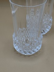 Cristal D’Arques Durand Crystal Longchamp Pattern Flat Tumbler Set 4