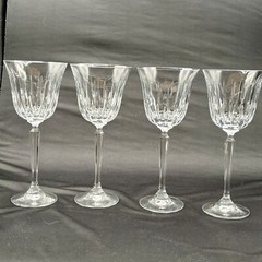 Set of 4 Mikasa Lead Crystal Park Avenue Water Goblets – 8 3/8″H Retired EUC