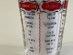 Vintage Federal Glass Cocktail Mixer Six Recipe Tumbler 12oz MCM Mint Cond 6″