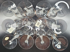 (12) Lenox Monroe Gold Trim Water Goblets Set Crystal Clear Elegant Stemware Lot