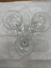 Coctail Glass Floral Etched All 3 For $10