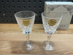 Vtg W.M. Dalton 24% French Lead Crystal Unit No. 5 2 Cordial Glasses Made France