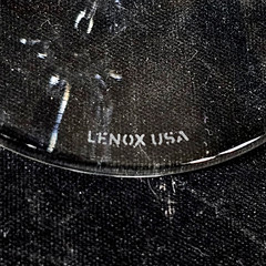 LENOX FIRELIGHT GOLD WINE GLASSES, Cut Lead Crystal, 7 7/8″, 6 oz, USA, 2PCS