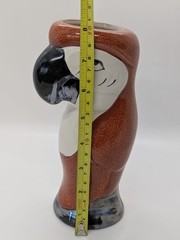 Vintage Parrot Tiki Mug Ceramic Macaw Vase Barware Sandstone Red 18oz DW125G