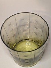 Allegro Colored By Laura Glass Crystal Amber Geometric Etched (B4)