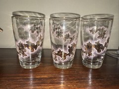 Vintage Libbey Duchess Pink Gold Drinking Glass Set of 3 5.25”