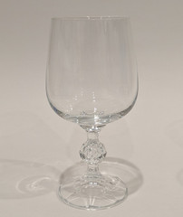 Claudia Crystal Wine Glasses (Import) Diamond Cut Ball 6.75″T Vintage Set/4
