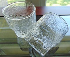 Indiana Glass GLACIER Whiskey Glass Lot of 2 Glasses MCM 8 oz
