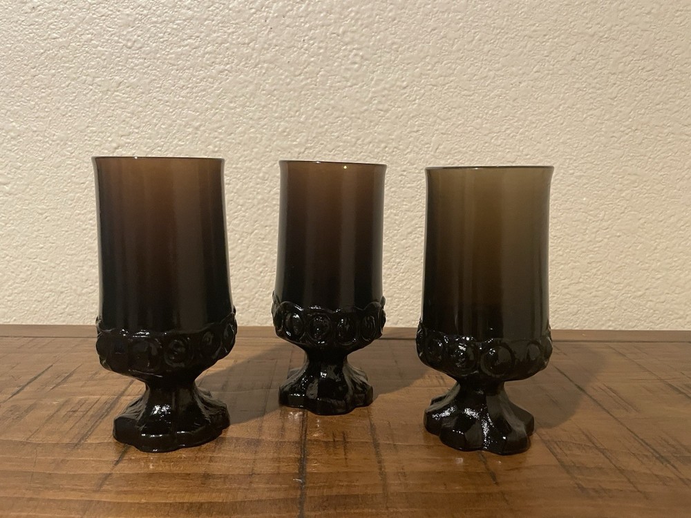 Vintage Tiffin Franciscan Madeira Water Goblets *Set of 3” Brown