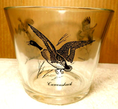 Unbranded~MCM Wild Game Birds Sportsman Clear Glass Ice Bucket Barware Bowl