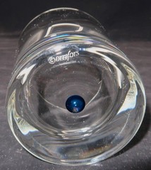 Orrefors INTERMEZZO BLUE, Blue Teardrop Double Old Fashioned, 4″ Tall