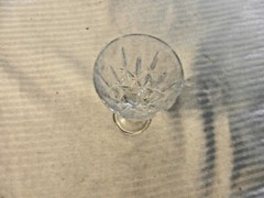 Vintage Clear Crystal Aperitif or Cordial Glass Engraved Design 5.625″ Tall