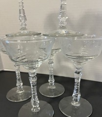 Set of 6 Vintage Libbey Cocktail Glasses Rock “Halifax” Pattern Etched 6”H