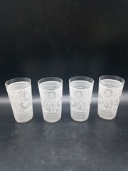 4 VTG Kitchen Ware White Floral Diamond Cross Hatch Design Drinking Tumbler…