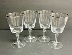 Set of 4 New Vintage American Royalty Lead Crystal Wine Goblets Plus 2 Free