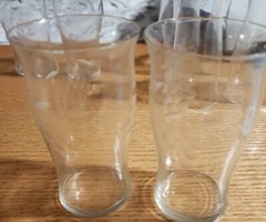 Vintage Pilsner Etched Tumbler’s 8; 4×2.25