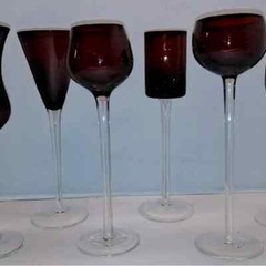 Pottery Barn Holiday Cordials Liqueur Glasses RED Set of 6 New In Original Box