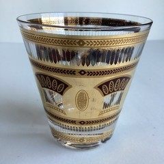 Vintage Culver Festival Wheat Gold Leaf Cocktail Double Old Fashioned Glass 4”